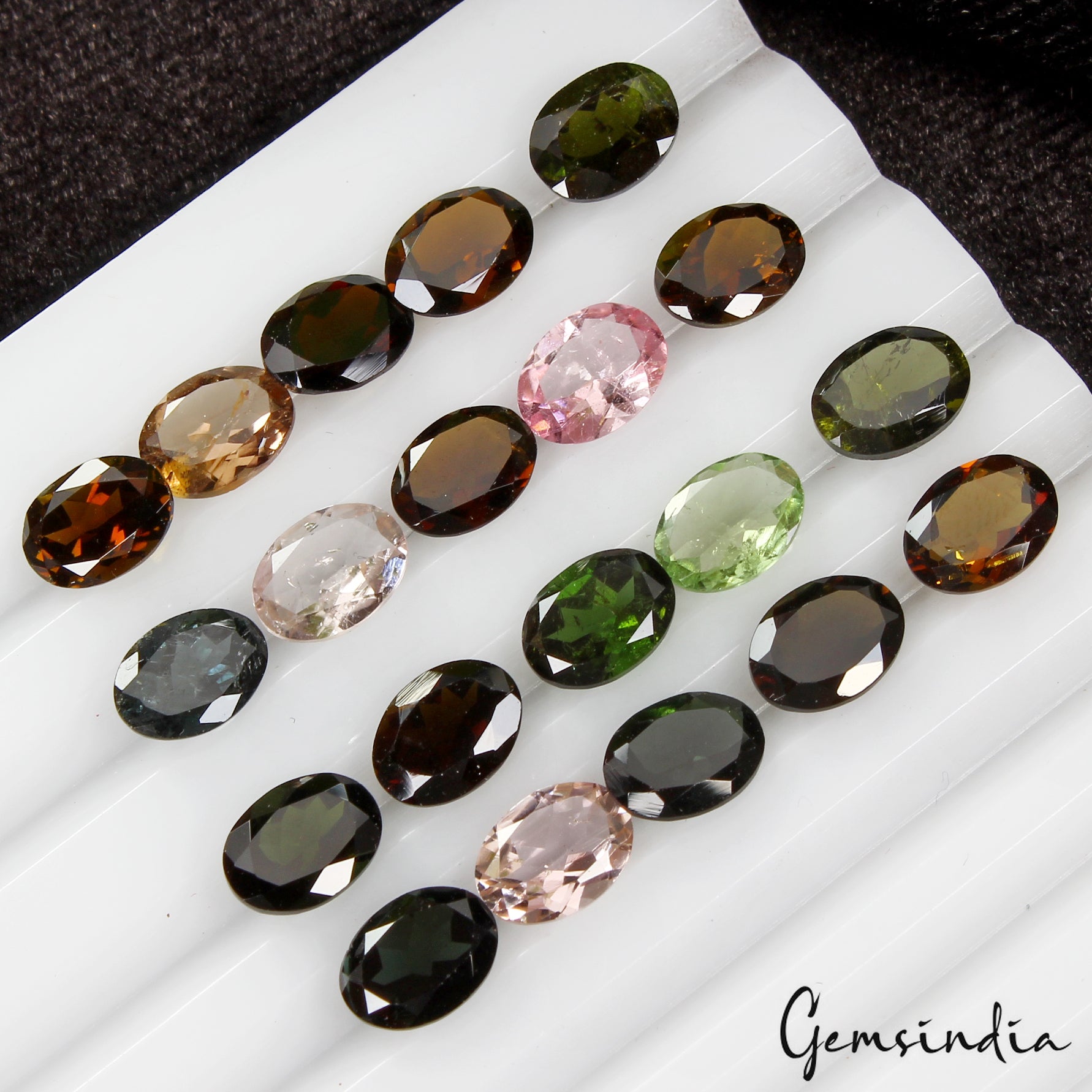 20 Pcs Natural Tourmaline 8x6mm Oval Faceted Cut Untreated Loose Gemstones Lot