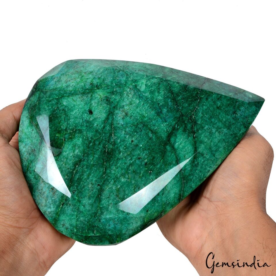 2.5 Kilo Natural Green Emerald Pear Cut Brazilian Collector's Grade Gemstone