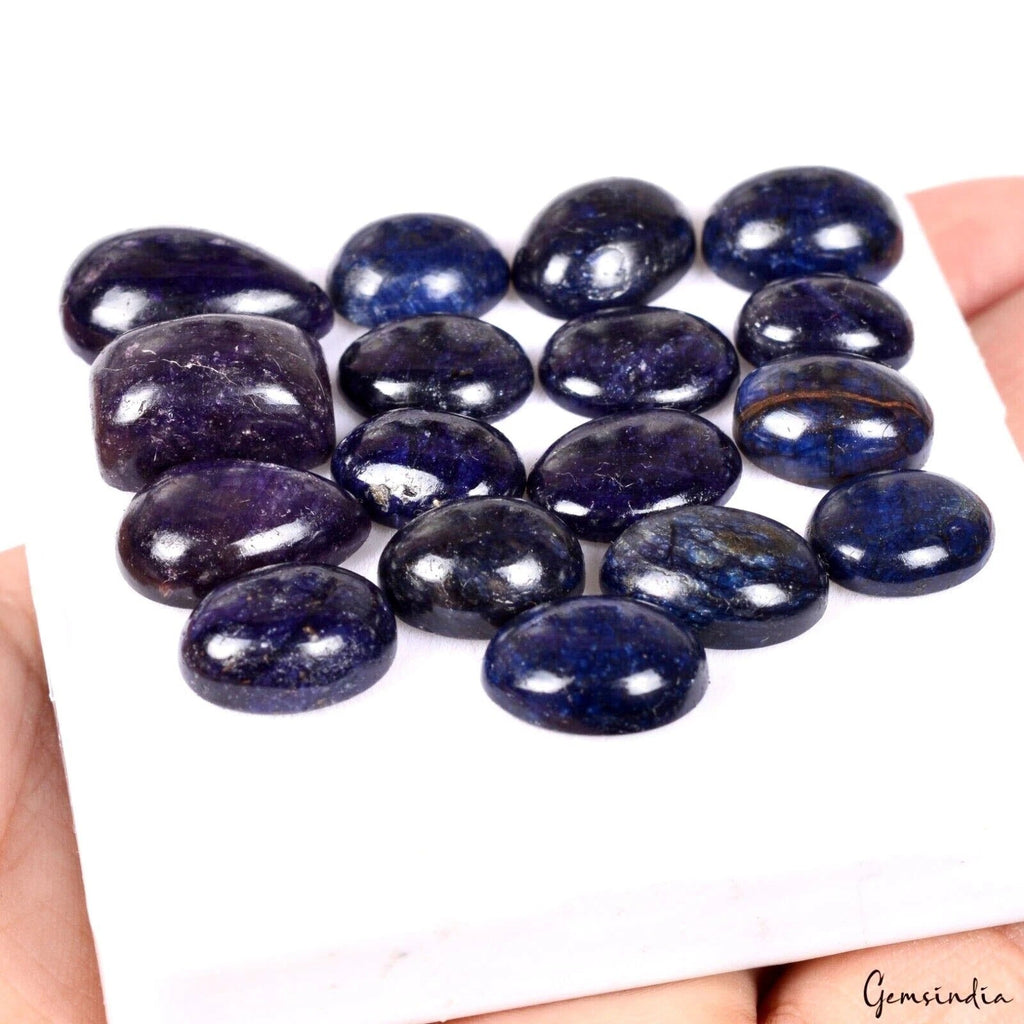 142.00 Ct Natural Blue Sapphire Oval Cab Loose Gems Lot 17Pcs For Making Jewelry