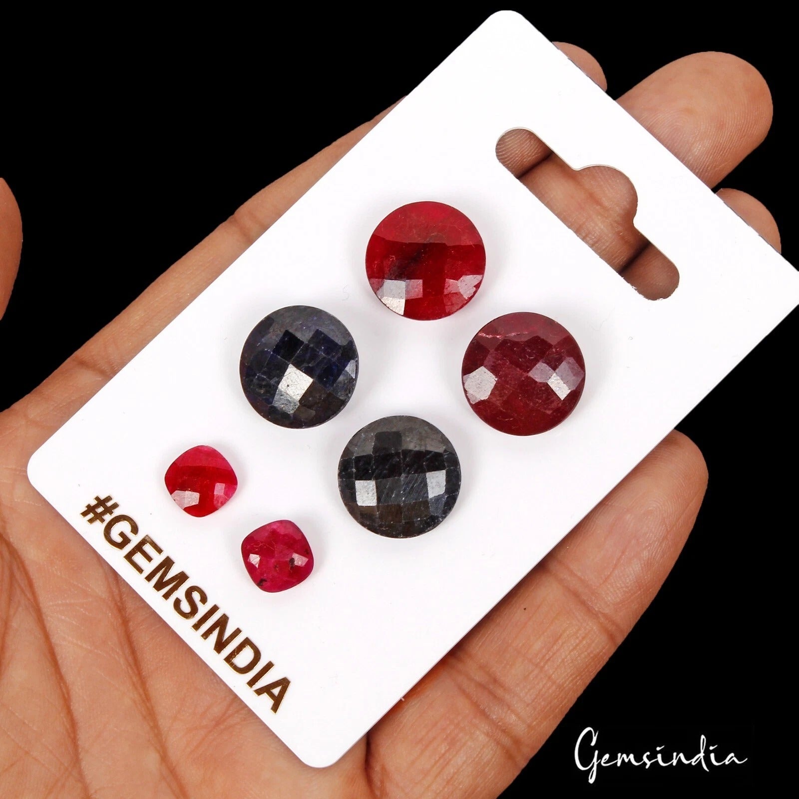 Ruby Lot, Loose Gemstone, Color Enhanced — 6 Pieces, 8mm to 15mm, 60.20 Ct