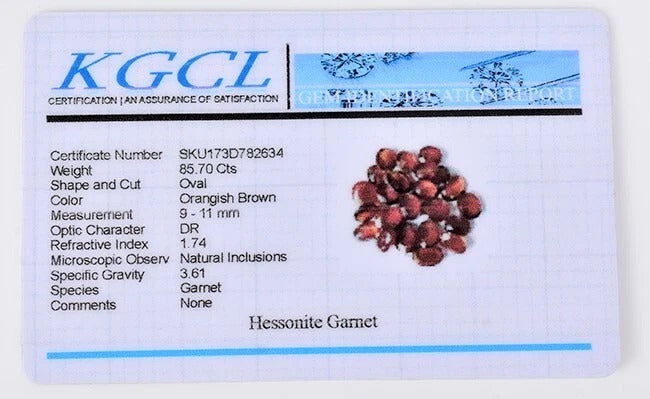 Parcel 26 Pcs Natural Hessonite Garnet Untreated 9-11mm Oval Cut Certified Gems