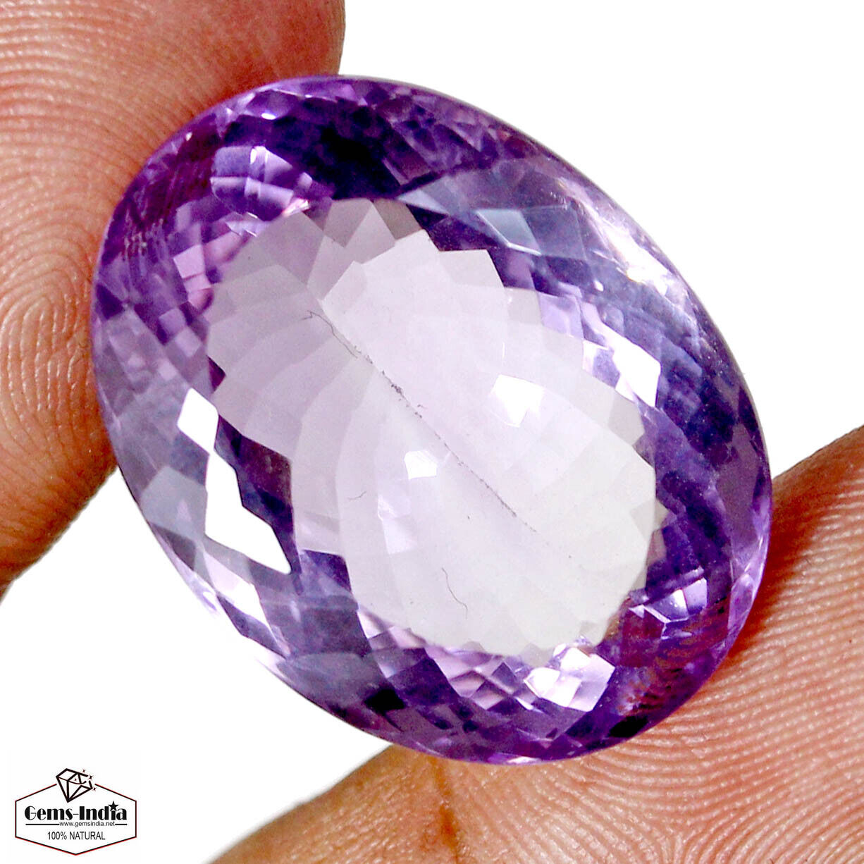 Amethyst Loose Gemstone, Untreated — 26x19x13 mm, 43.50 Ct, Brazil