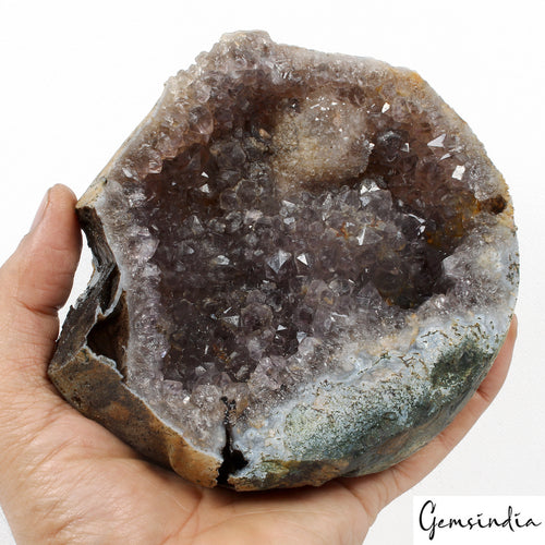 Amethyst Crystal Cluster, Untreated — 5.5x5x2 Inch, 0.67 Kg (3380 Ct), Uruguay