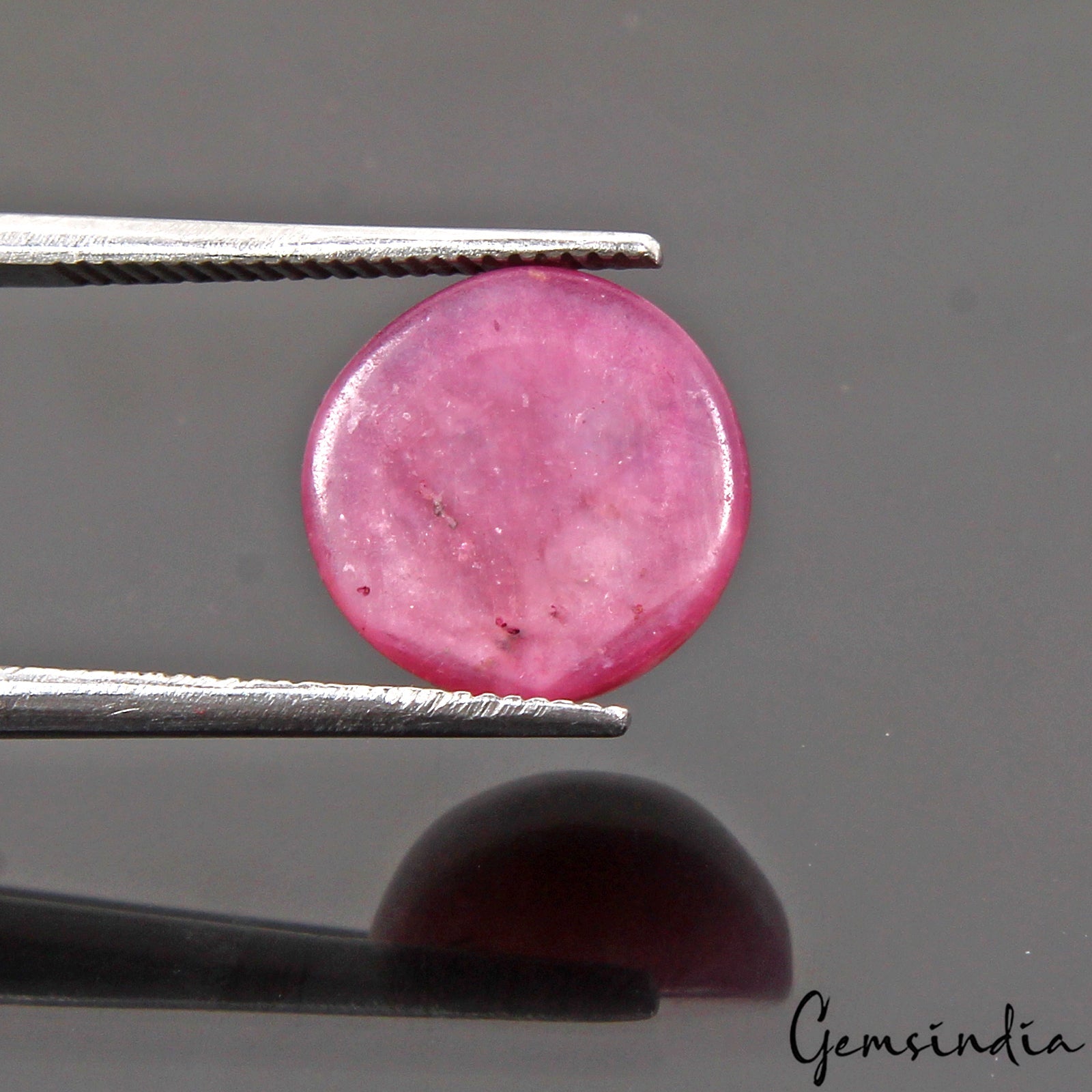 Certified 7 Cts Natural Pink Star Ruby Round Cab Precious Loose Gem For Ring-RH