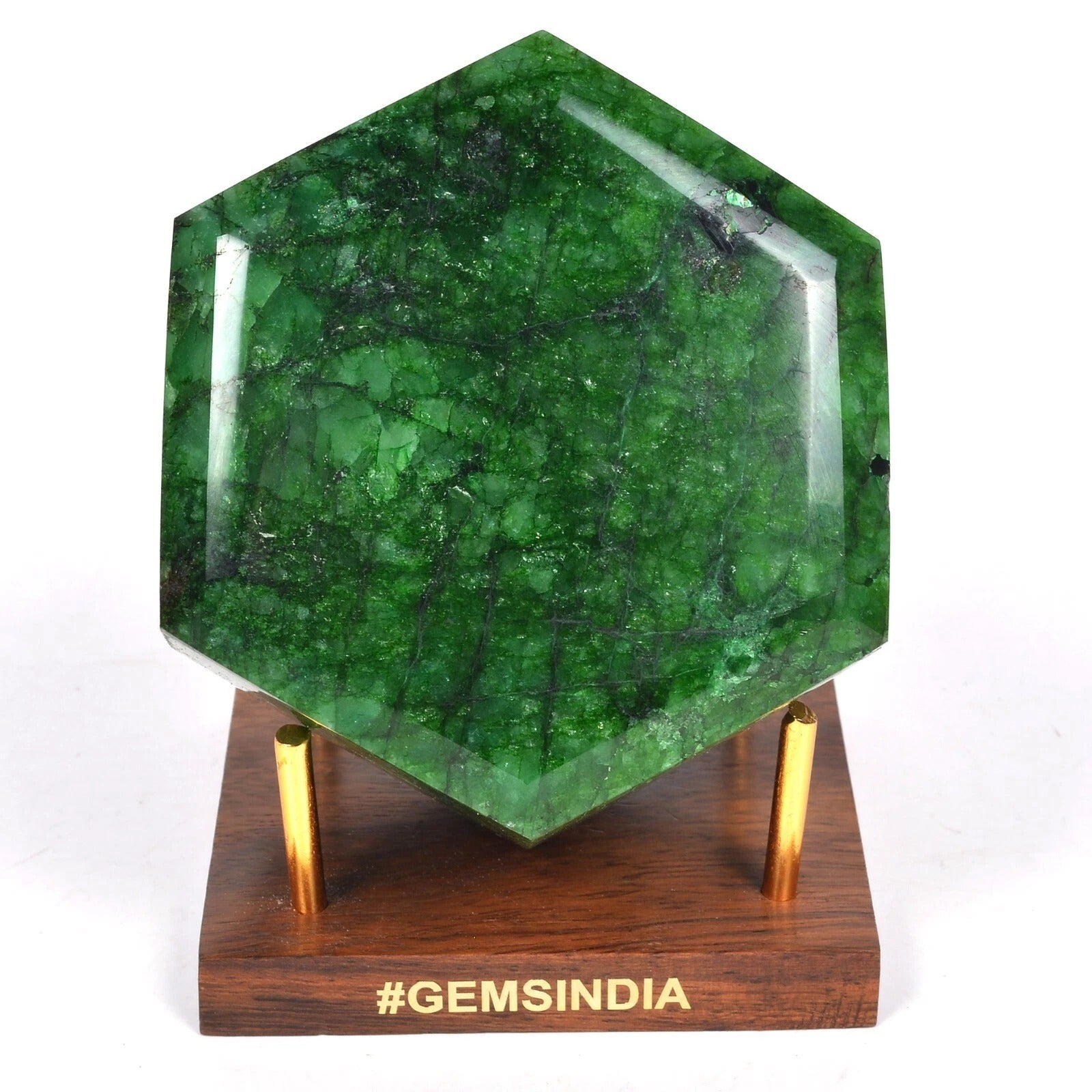 4200 Ct. Natural Nice Green Emerald Huge Size Hexagon Cut Museum Size Gemstone