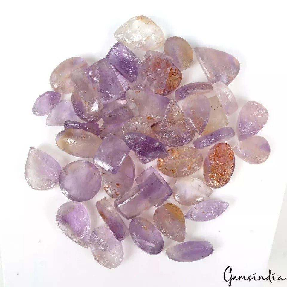 Amethyst Lot, Loose Gemstone, Untreated, Purple — 46 Pieces, 15mm to 23mm, 570 Ct