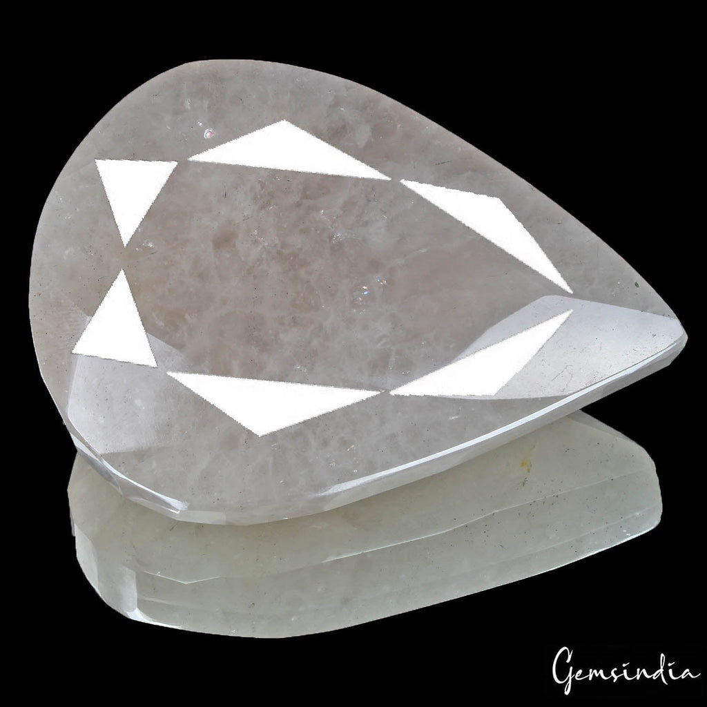 800 Cts Natural Untreated White Quartz Pear Faceted Cut Huge Size Loose Gemstone
