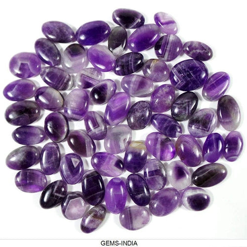 Amethyst Lot, Cabochon, Untreated, Purple — 58 Pieces, 17mm to 25mm, 1000 Ct, Madagascar