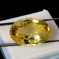 Oval Cut Natural Unheated Yellow Citrine Brazil VVS 34.20Ct 25x18mm Big Gemstone