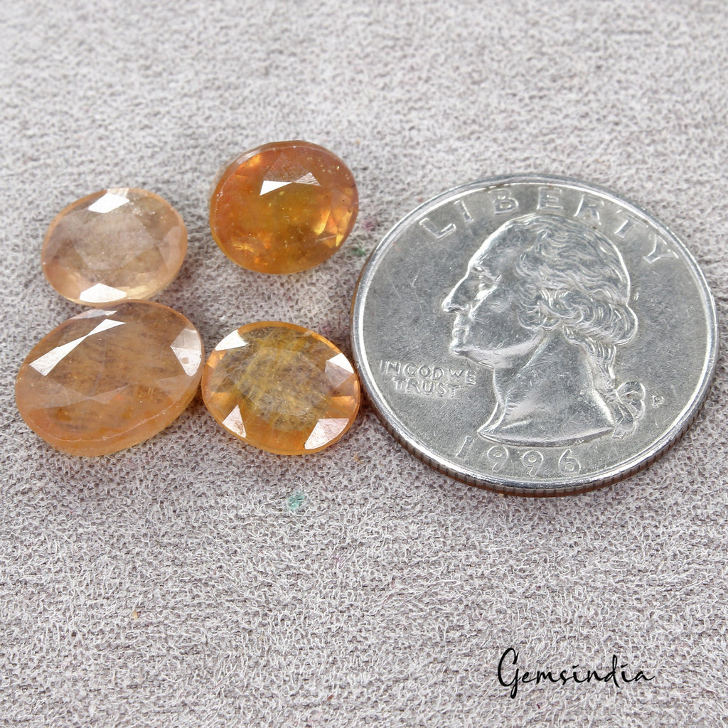 19.40 Ct/4 Pcs Natural Pink & Yellow Ceylon Sapphire(Pukhraj)Oval Gems For Rings