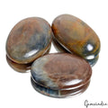 Certified 920 Ct/3 Pcs Natural Untreated Brown Blue Sapphire Oval Cab Loose Gems