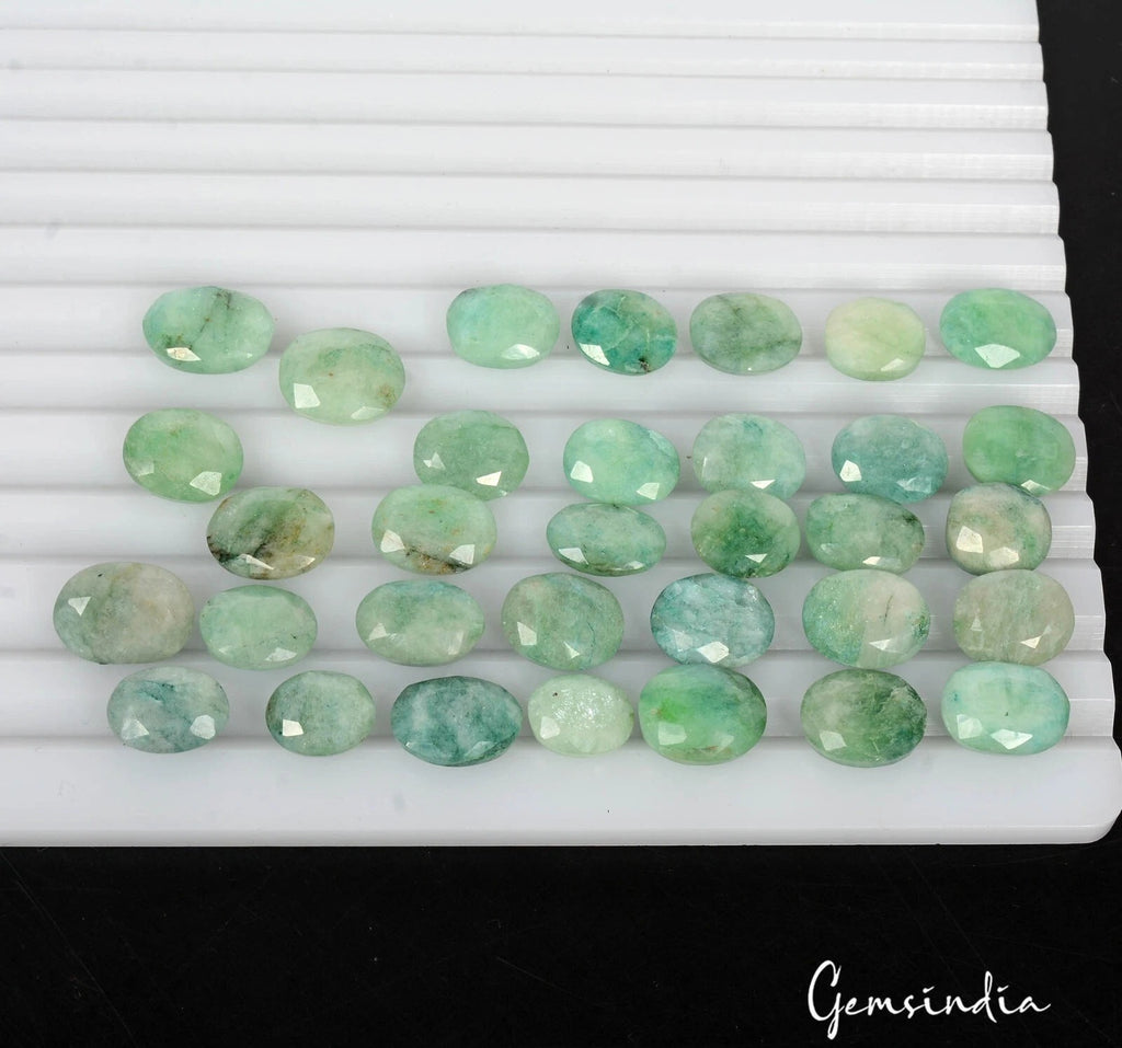 Brazilian Emerald Lot, Loose Gemstone, Color Enhanced, Green — 33 Pieces, 10mm to 13mm, 150.00 Ct, Brazil