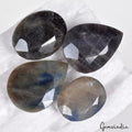 Certified 241.80 Ct/4Pcs Natural Untreated Blue Gray Sapphire Mix Cut Loose Gems