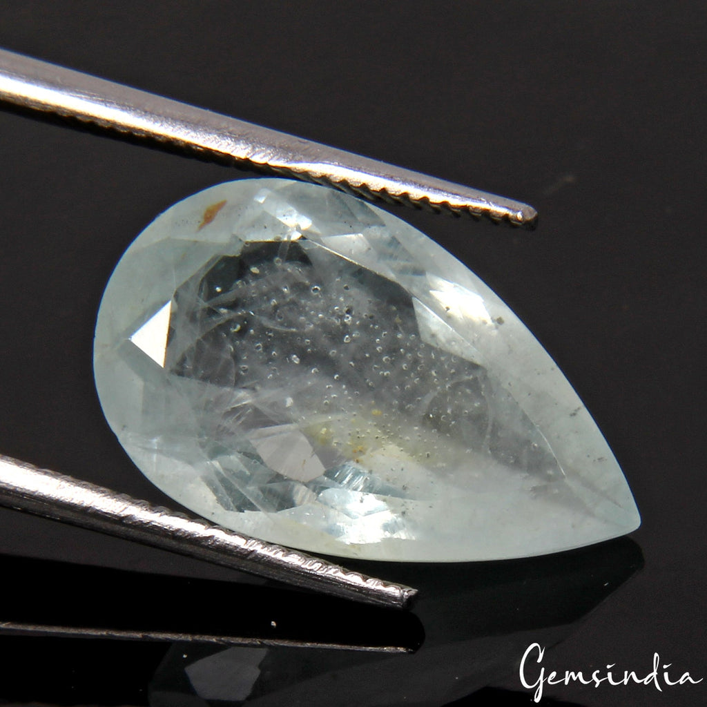 Certified 4.50 Ct Natural Untreated Brazilian Aquamarine Pear Cut Loose Gemstone