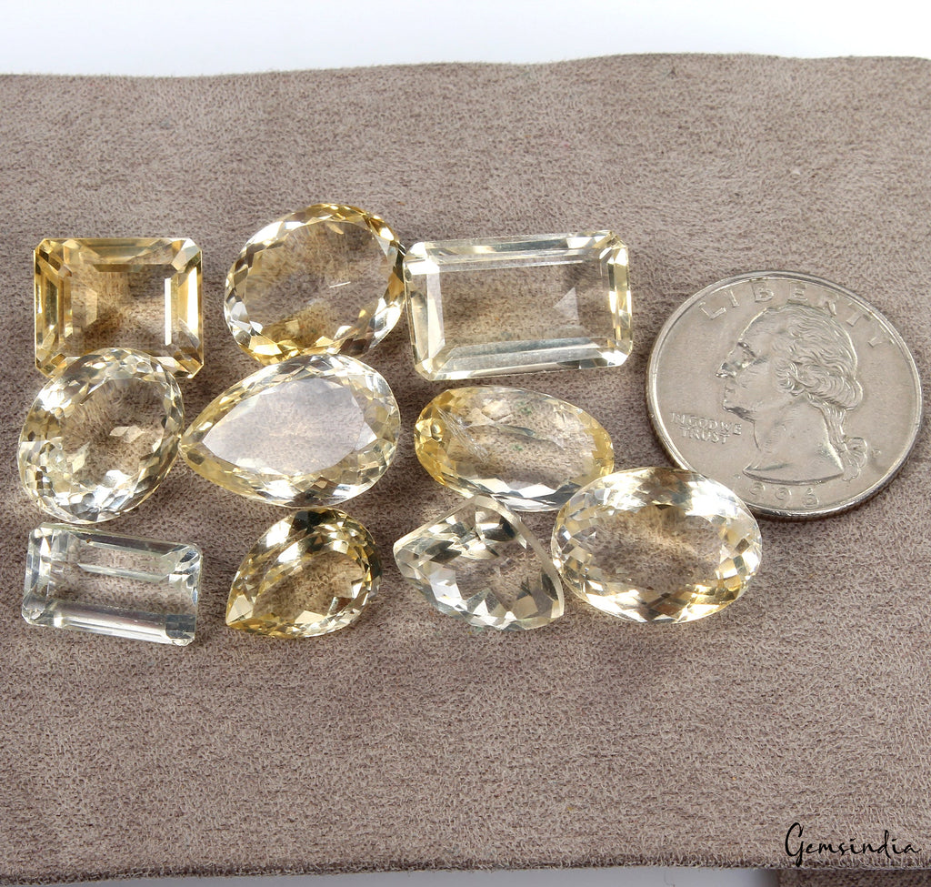116.80 Ct Yellow Citrine Mix Color & Shape Lot Natural CERTIFIED Loose Gemstone