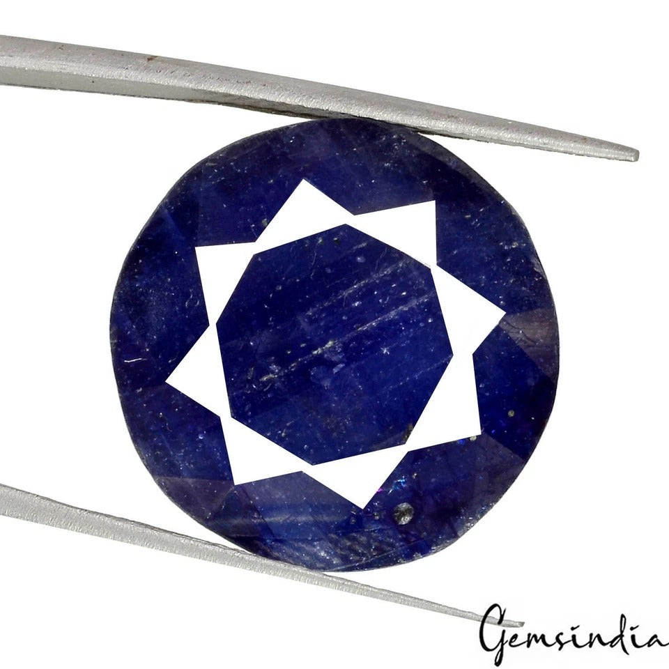 Certified 28.70 Cts Natural Blue Ceylon Sapphire Round Faceted Cut Gem For Ring