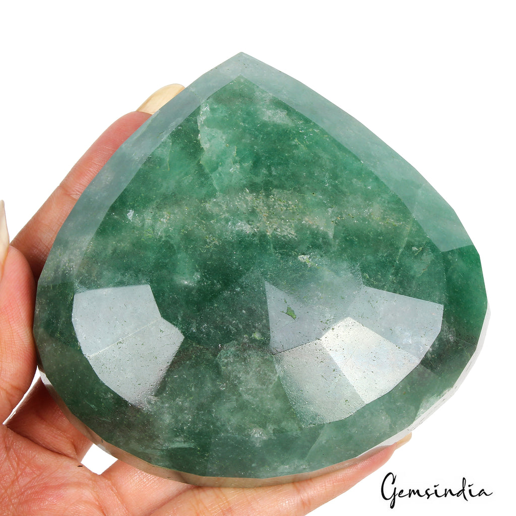 Strawberry Quartz Loose Gemstone, Green — 89 x 93 x 37mm, 2230 Ct, Madagascar