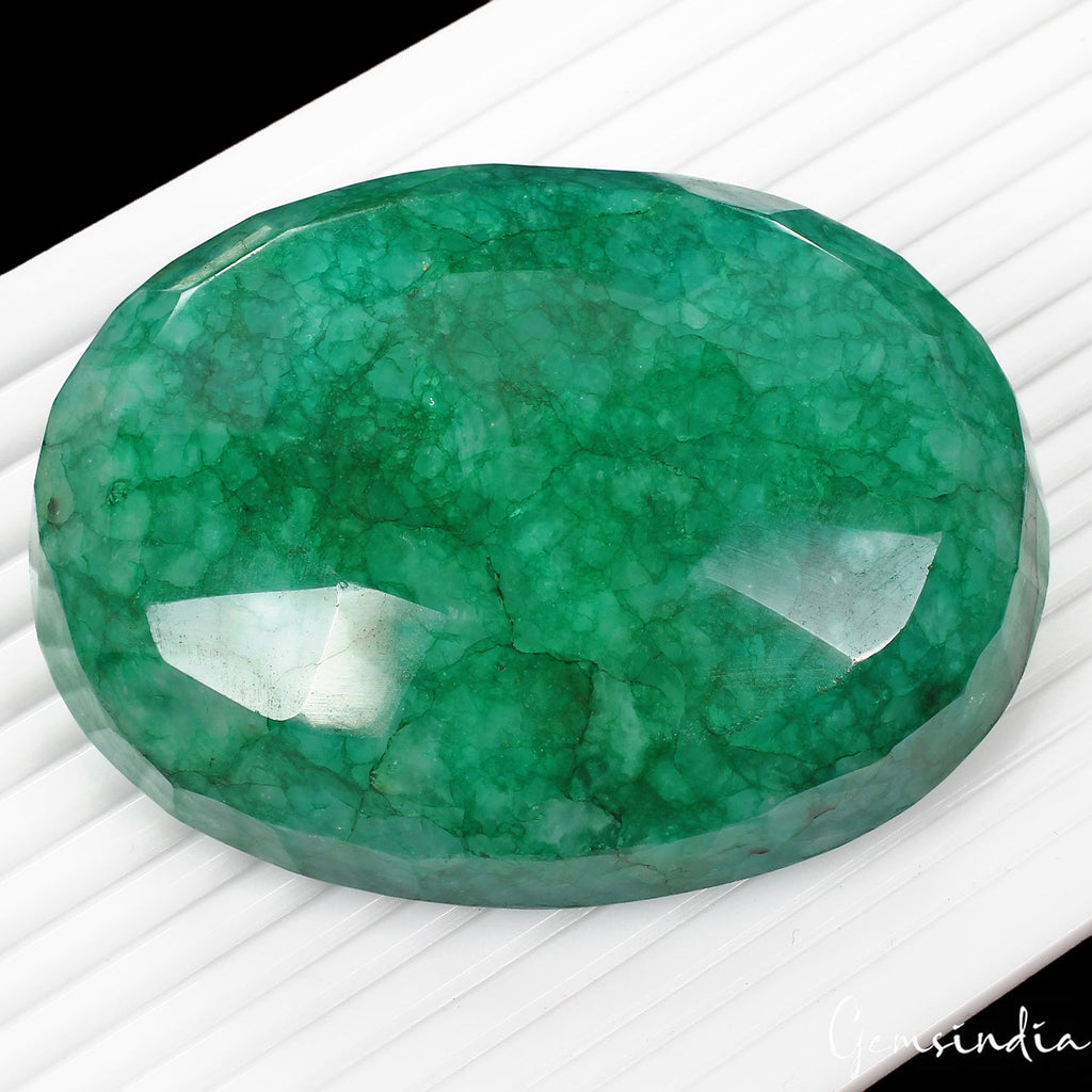 Certified 1970 Cts Natural Brazilian Green Emerald Oval Faceted Huge Loose Gem