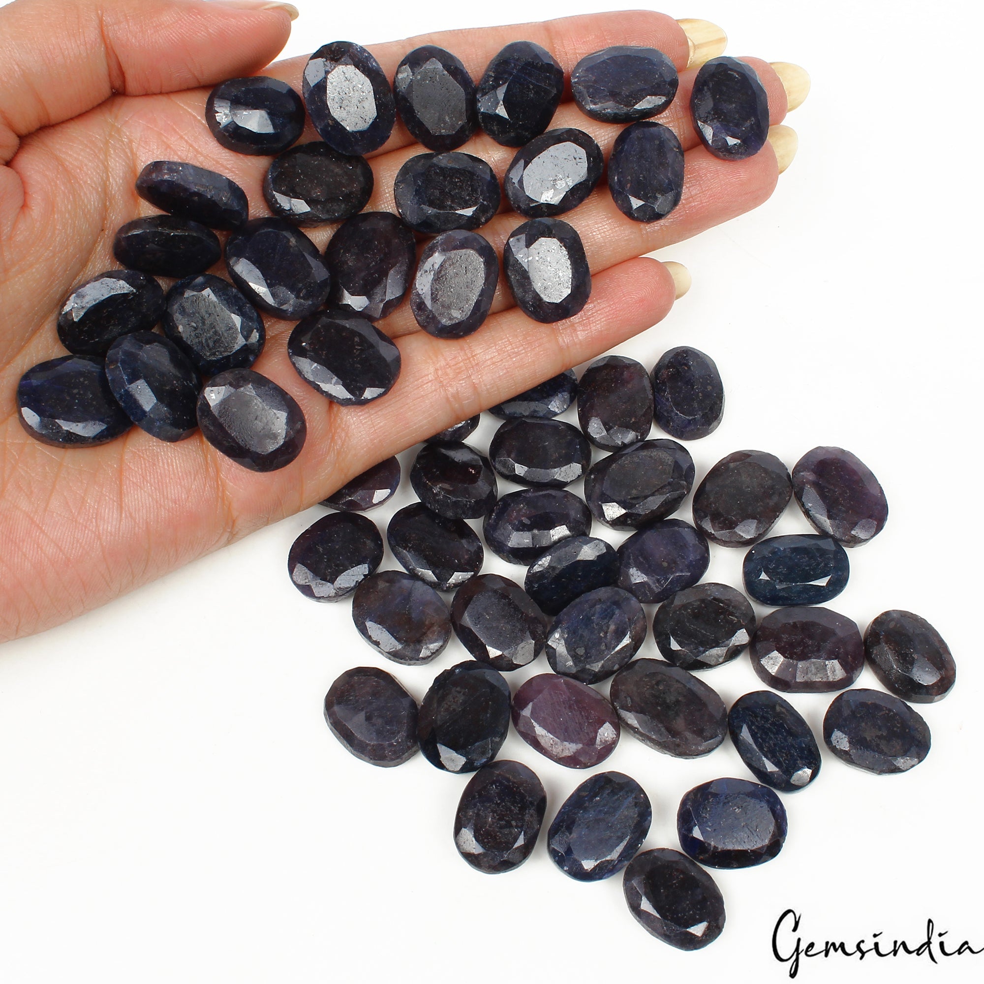 1000 Ct/54 Pcs Natural Blue Sapphire Oval Faceted Loose Gems Lot For Jewelry