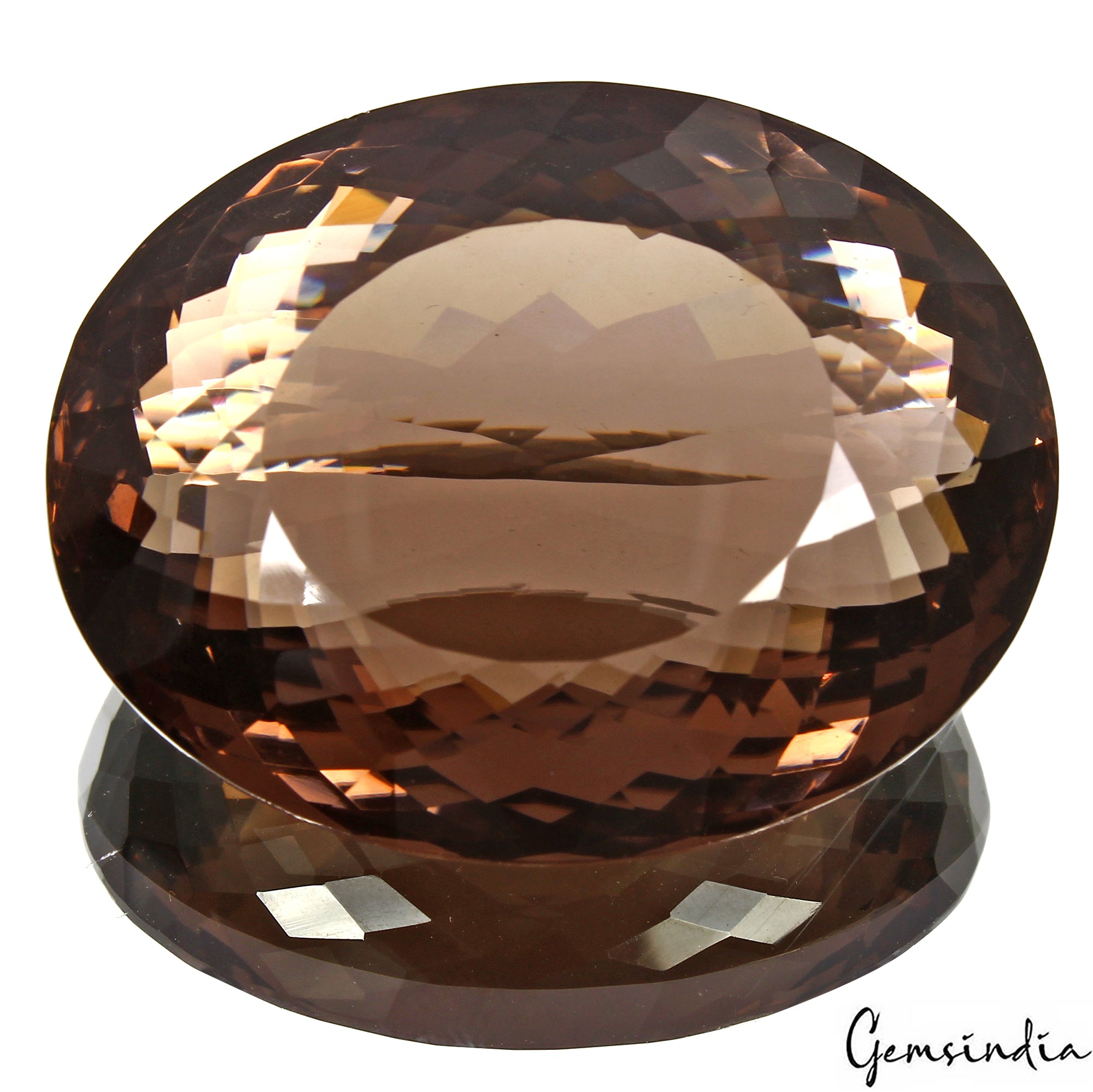 Smoky Quartz Loose Gemstone, Oval Faceted Cut, Untreated — 43x34x18 mm, 172.70 Ct, Madagascar