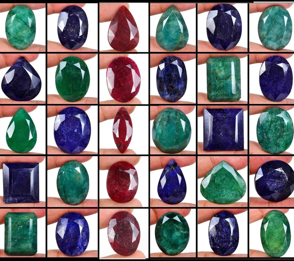Ruby Lot, Loose Gemstone, Color Enhanced, Multi Color — 30 Pieces, 22mm to 42mm, 2163.50 Ct, Madagascar