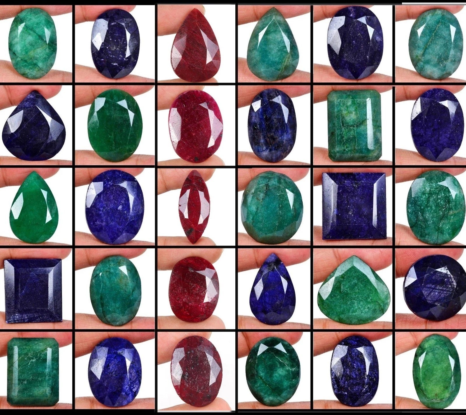 Ruby Lot, Loose Gemstone, Color Enhanced, Multi Color — 30 Pieces, 22mm to 42mm, 2163.50 Ct, Madagascar