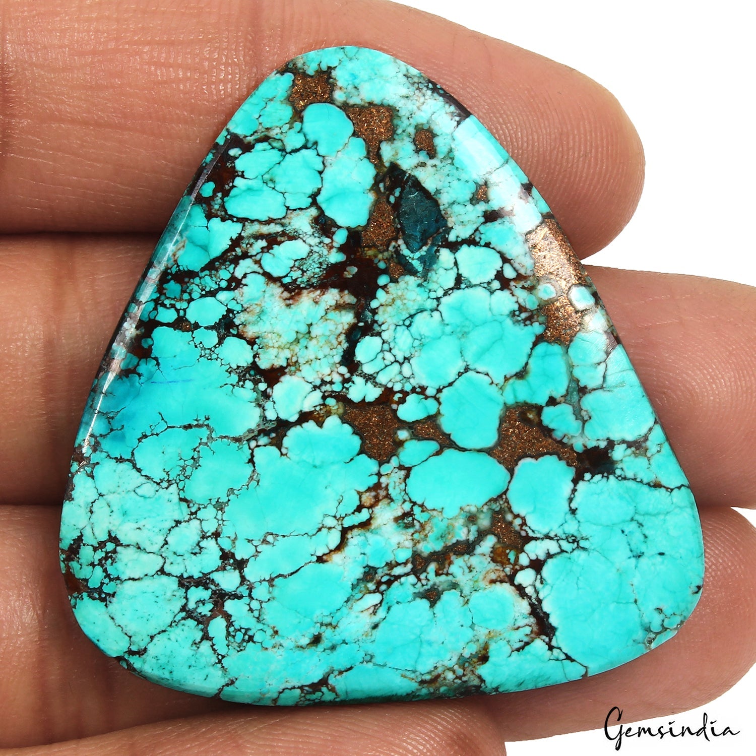 90.20 Ct Blue Spiderweb Turquoise Fancy Cab Arizona Loose Huge Gemstone From U.S