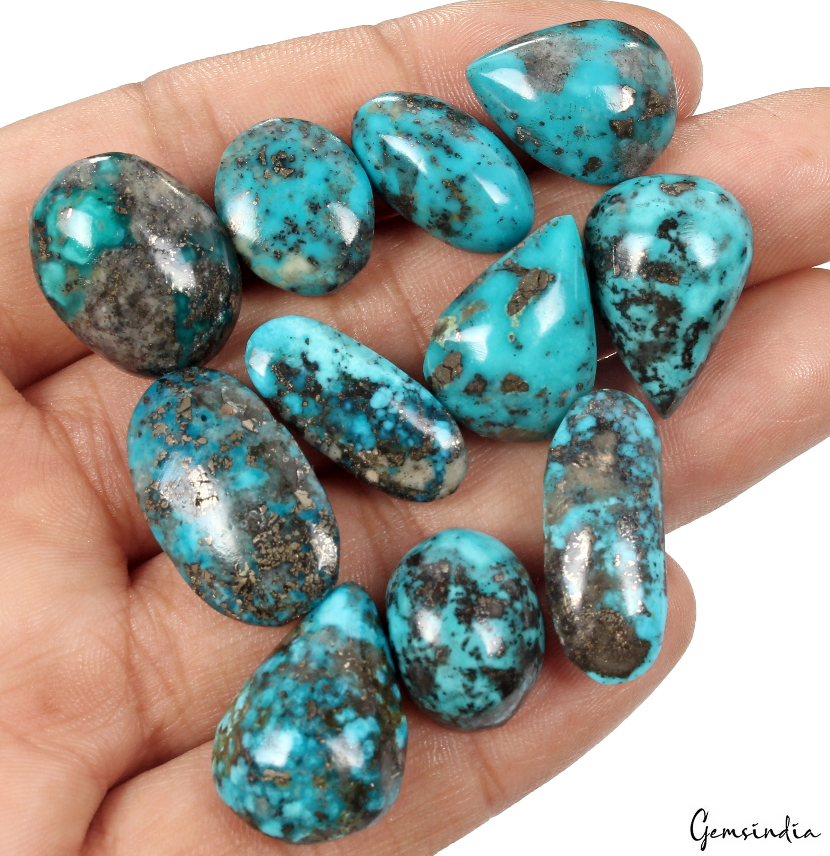 11 Persian Turquoise Neyshabur Cabochon Lot Not Stabilized, %100 Natural 16-25mm