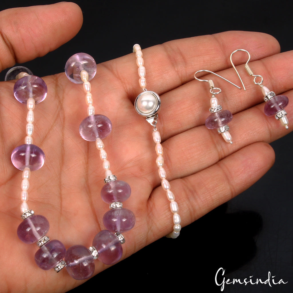 Amethyst Necklace, Purple — 5mm to 13mm, Madagascar