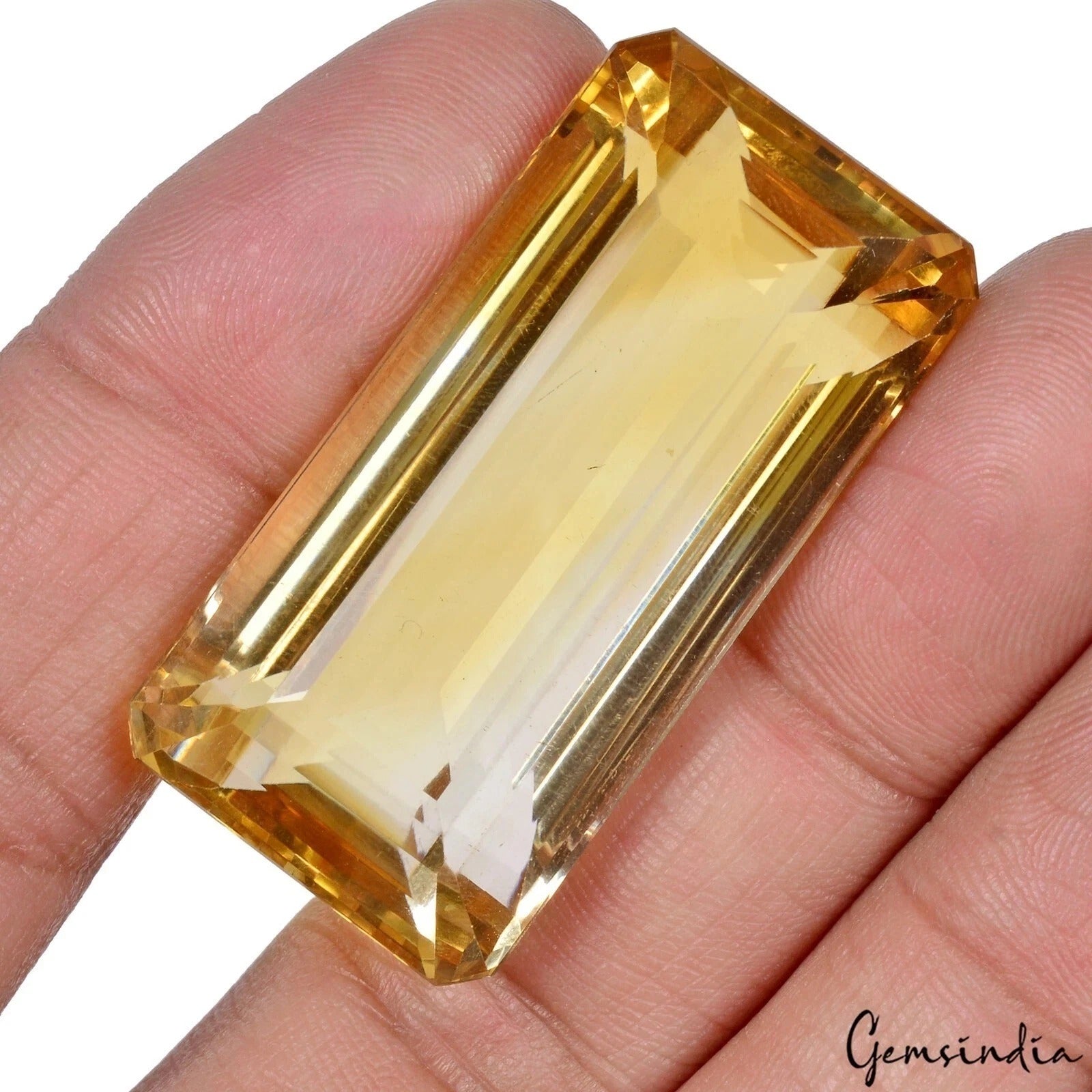 Citrine Octagon Cut Gemstone 121.10 Cts - 42x20mm Lustrous Precious Jewelry Gem