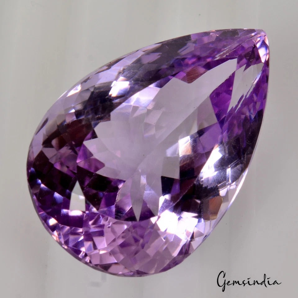 VVS 38.70Ct Natural Amethyst Certified Huge Pendant Size Pear Untreated Gemstone