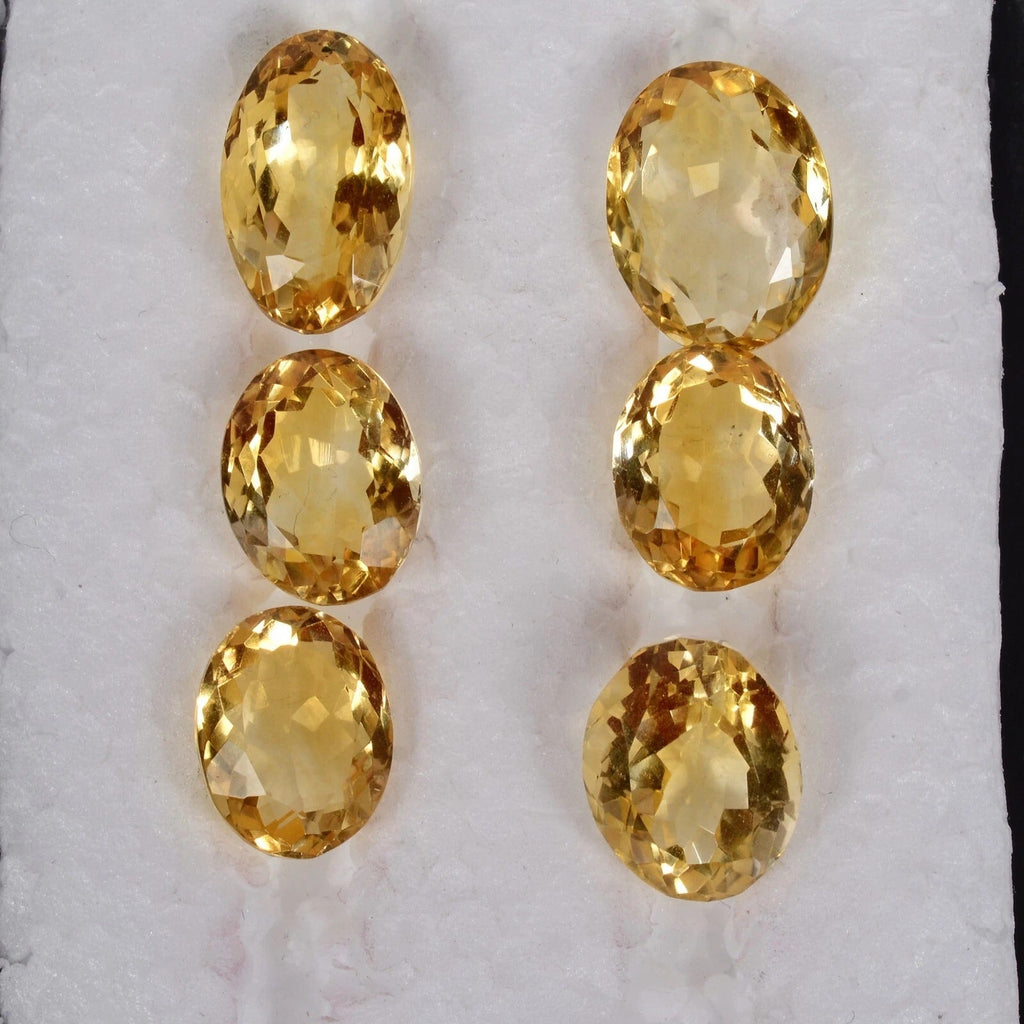 Certified 35.50 Cts/6 Pcs Natural Brazilian Yellow Citrine Oval Cut Loose Gems