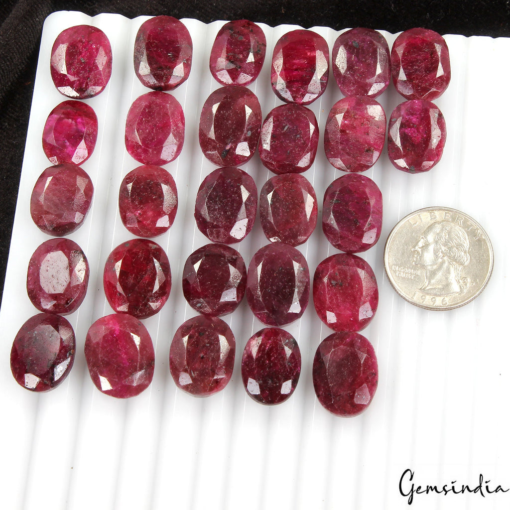 560 Cts/27 Pcs Natural Madagascar Red Ruby Oval  Cut Loose Gemstones For Jewelry