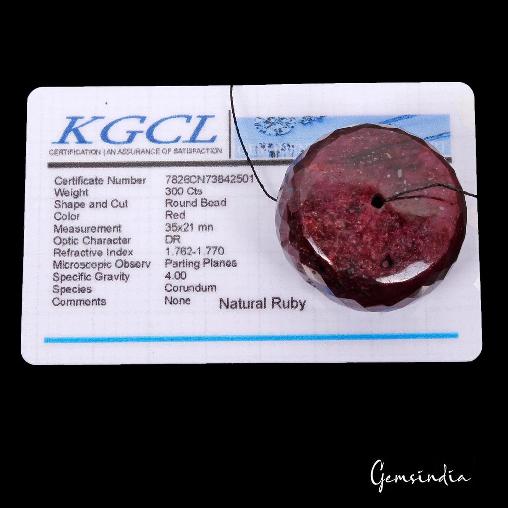 Ruby Beaded Strand, Red — 35 x 35 x 21 mm, 300 Ct, Madagascar