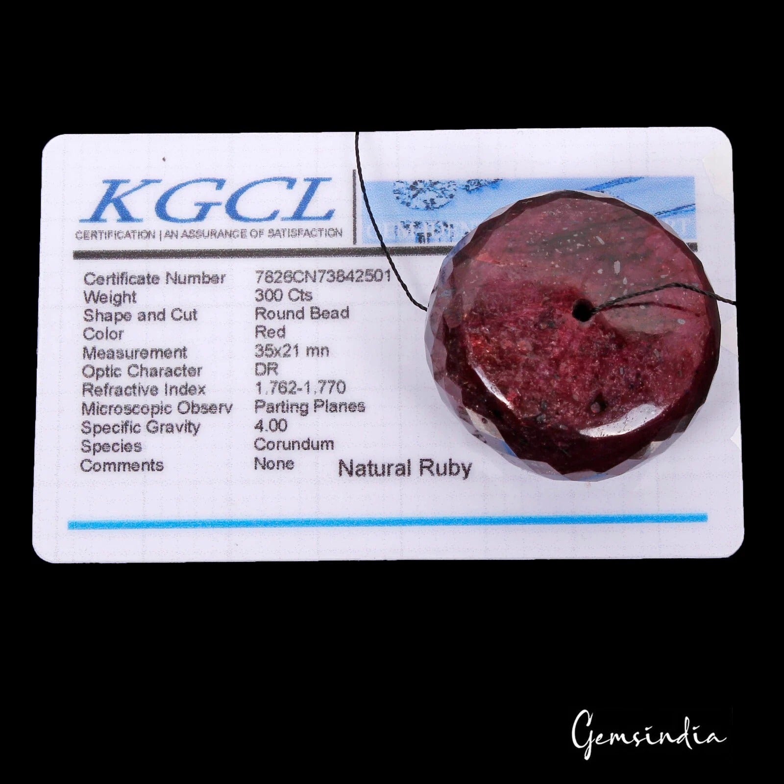 Ruby Beaded Strand, Red — 35 x 35 x 21 mm, 300 Ct, Madagascar