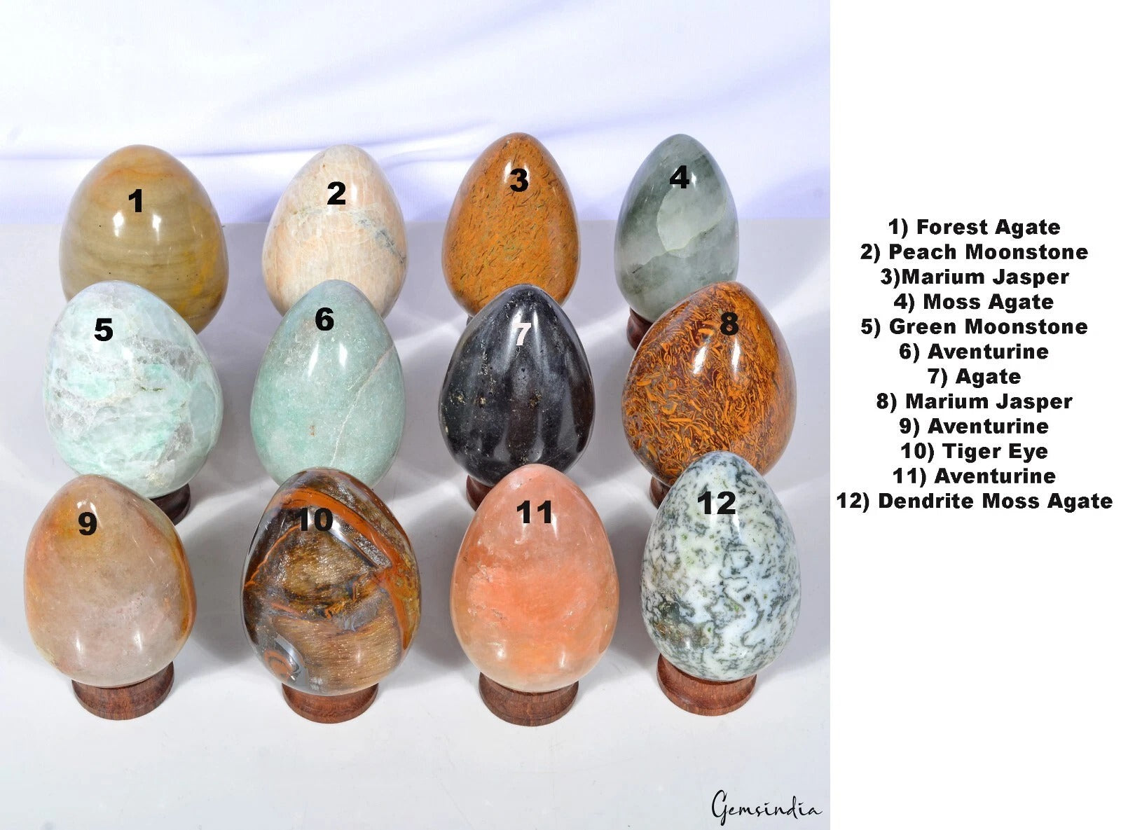 Wholesale 12 Pcs Mixed Egg Sphere Natural Healing Crystal Specimen Stone 2.1 kg