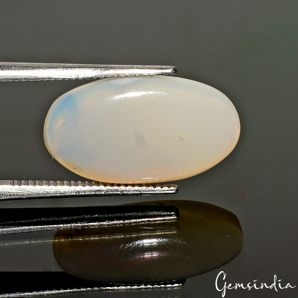 Natural White Fire Opal Australian Untreated 4.30 Cts Certified Loose Gemstone
