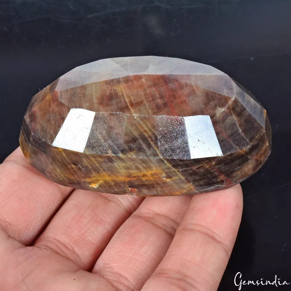 980 Ct Natural Untreated Golden Brown Sapphire Oval Cut Certified Gemstone