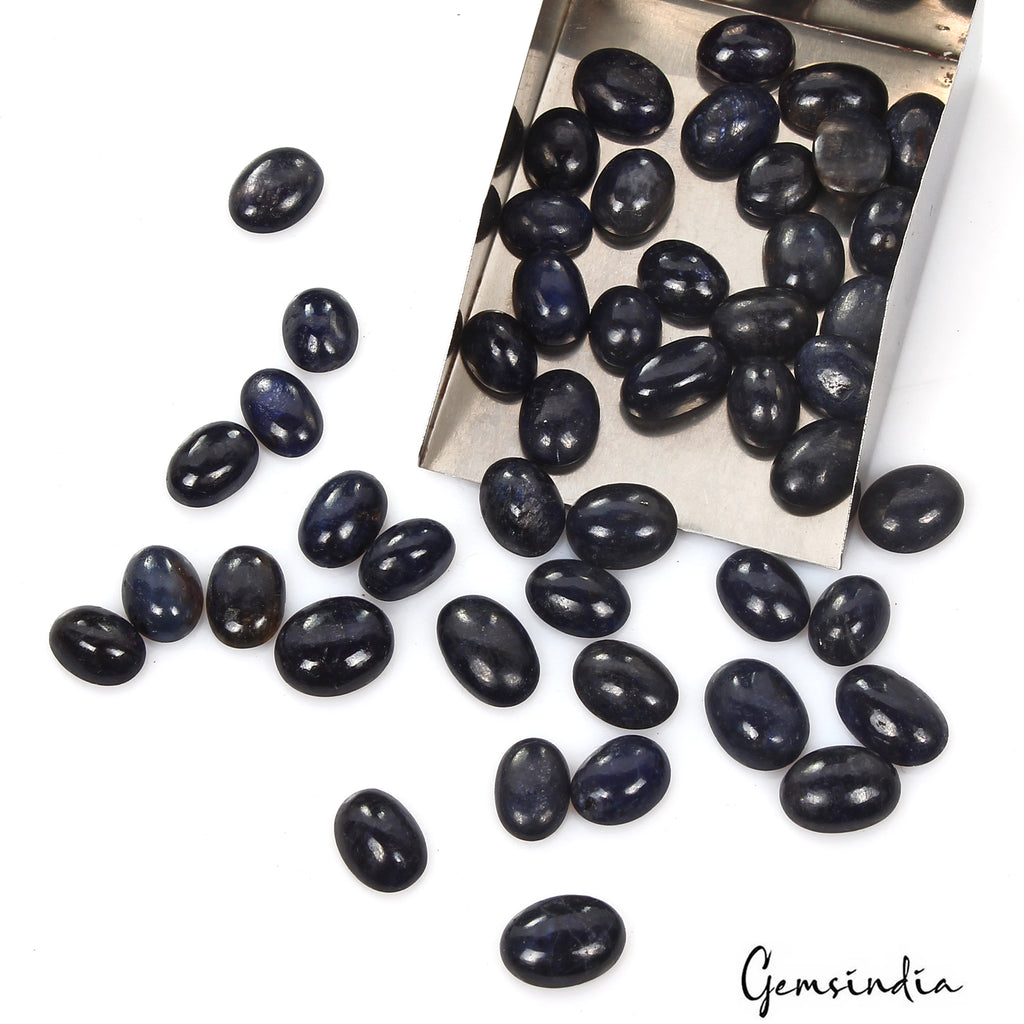 Blue Sapphire Cabochon, Color Enhanced — 8mm, 157 Ct, Madagascar