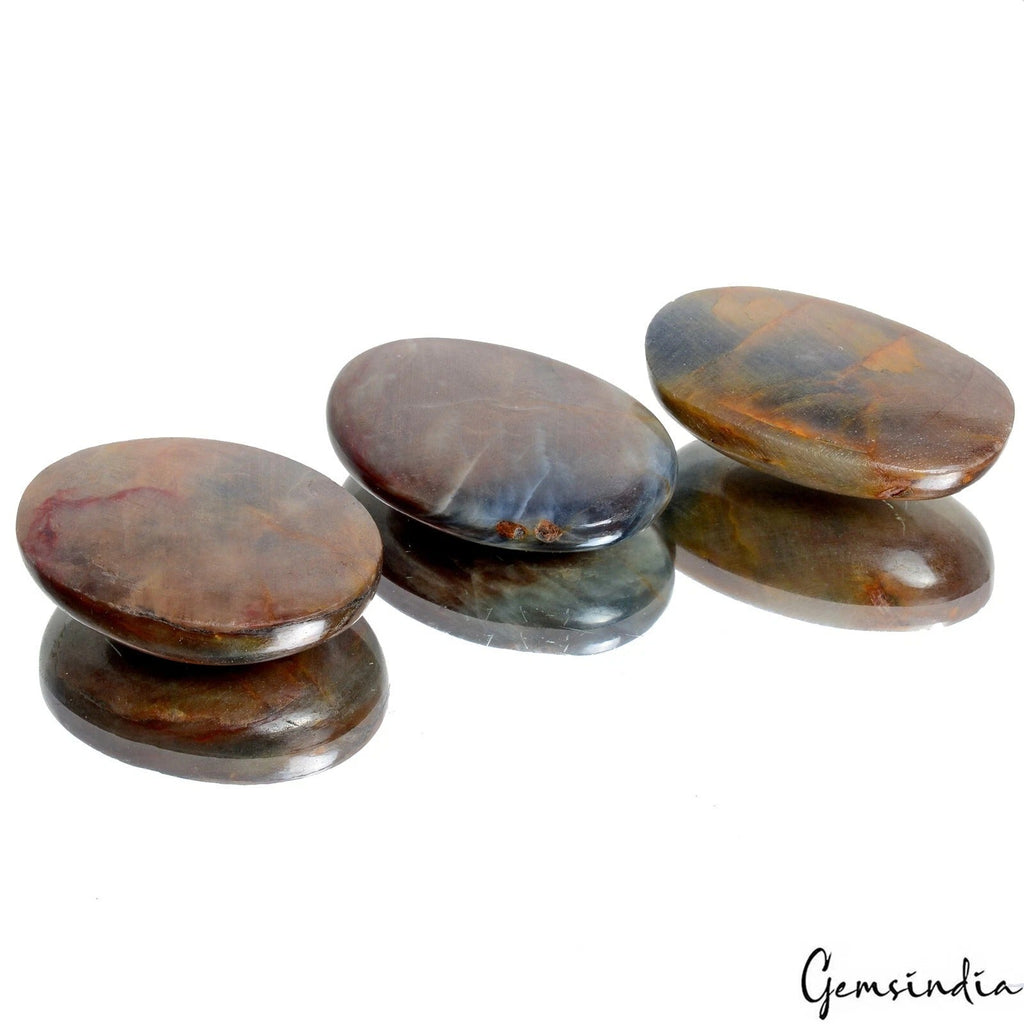 Certified 920 Ct/3 Pcs Natural Untreated Brown Blue Sapphire Oval Cab Loose Gems