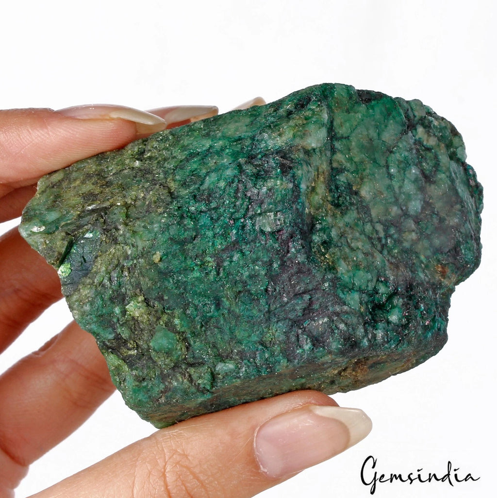 Emerald Rough Specimen, Color Enhanced, Green — 77 x 50 x 48 mm, 1200 Ct, Brazil