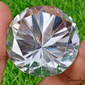 330 Ct Natural Crystal White Quartz 44mm Round Diamond Cut Loose Brazil Gemstone