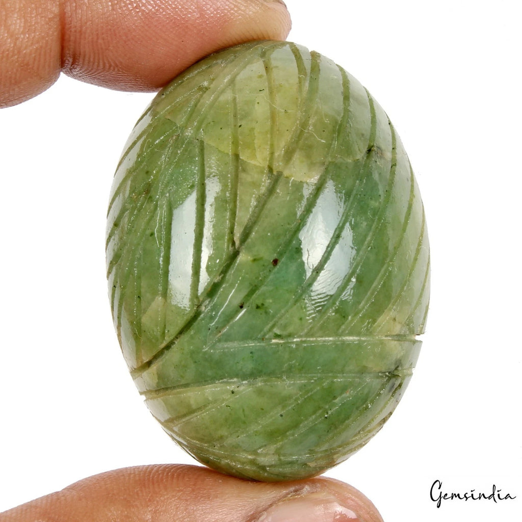 Emerald Loose Gemstone, Oval Cut, Green — 48x36x20mm, 245.00 Ct, Brazil