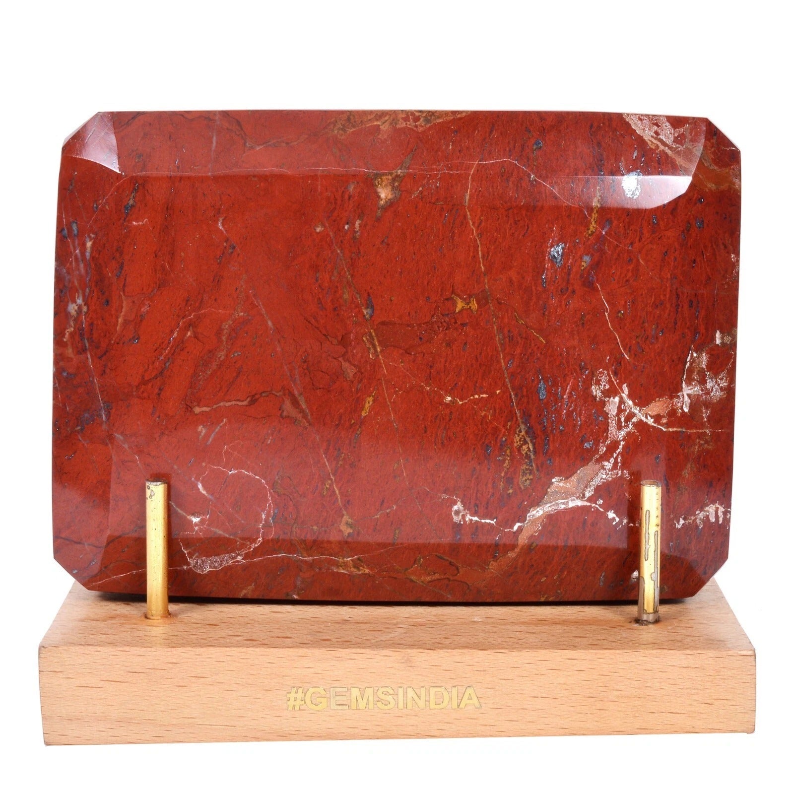 1.6Kilo Natural Red Jasper Octagon Cut Untreated Museum Size Collective Gemstone