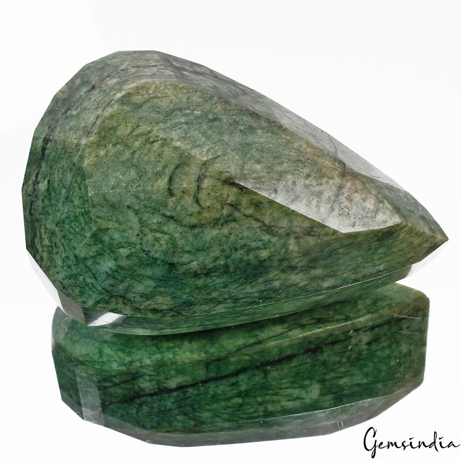Emerald Loose Gemstone, Color Enhanced, Green — 88x58x42mm, 1500 Ct, Brazil