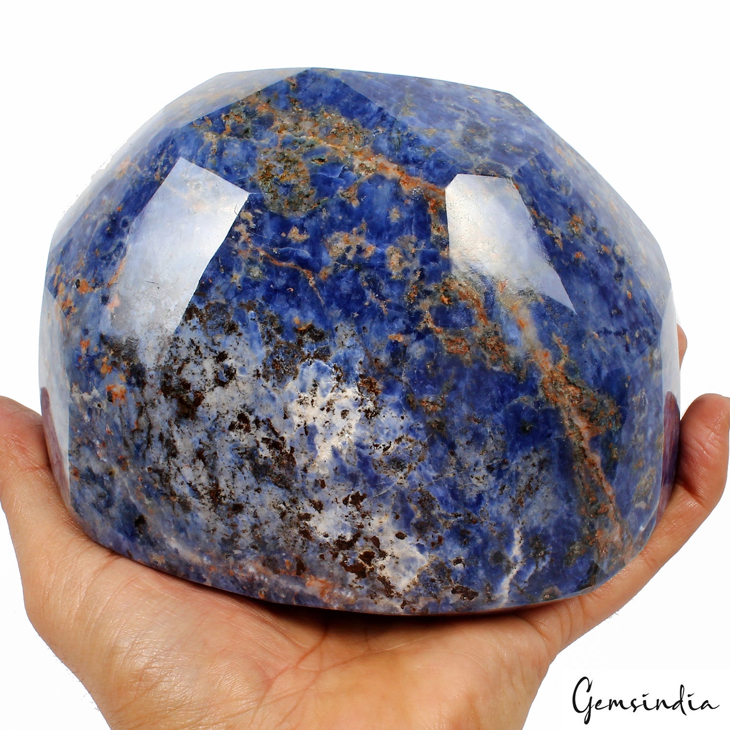 Sodalite Loose Gemstone, Oval Cut, Untreated — 6 x 4.9 x 4.5 Inch, 15000 Ct (3 Kg)