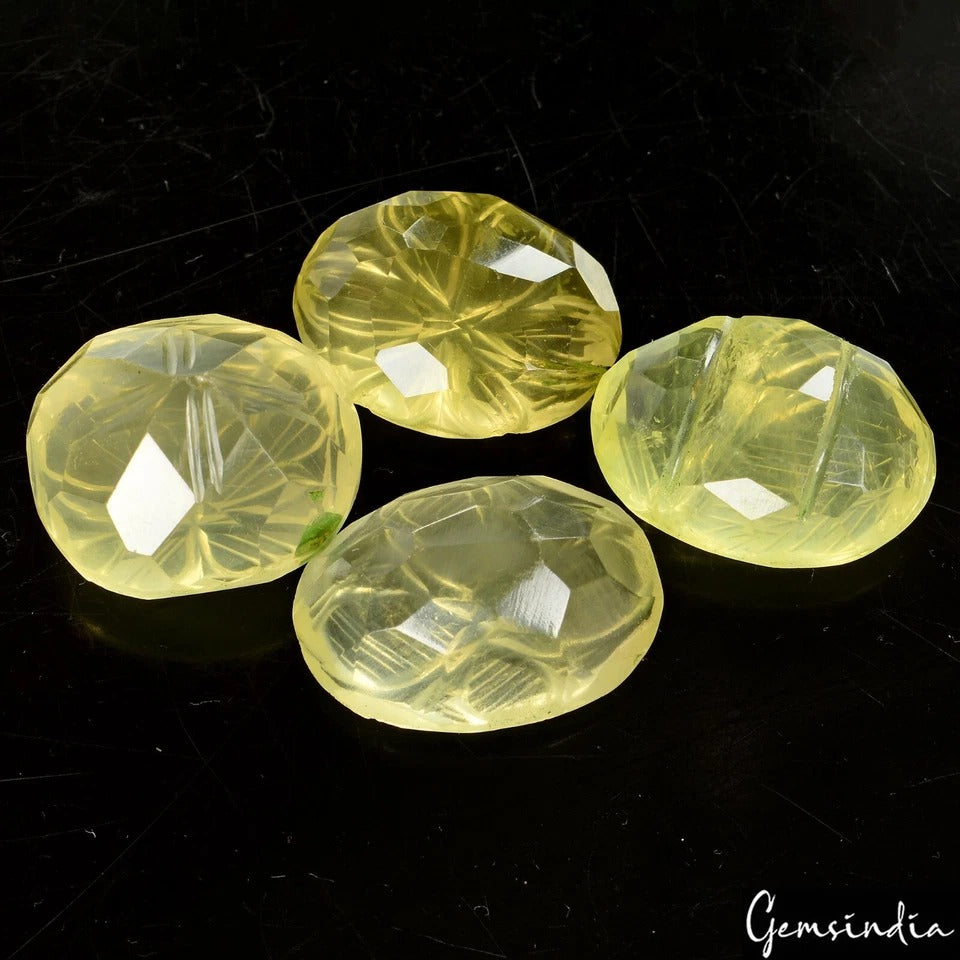 Lemon Quartz Lot, Loose Gemstone — 4 Pieces, 23mm to 25mm, 150.00 Ct, Brazil