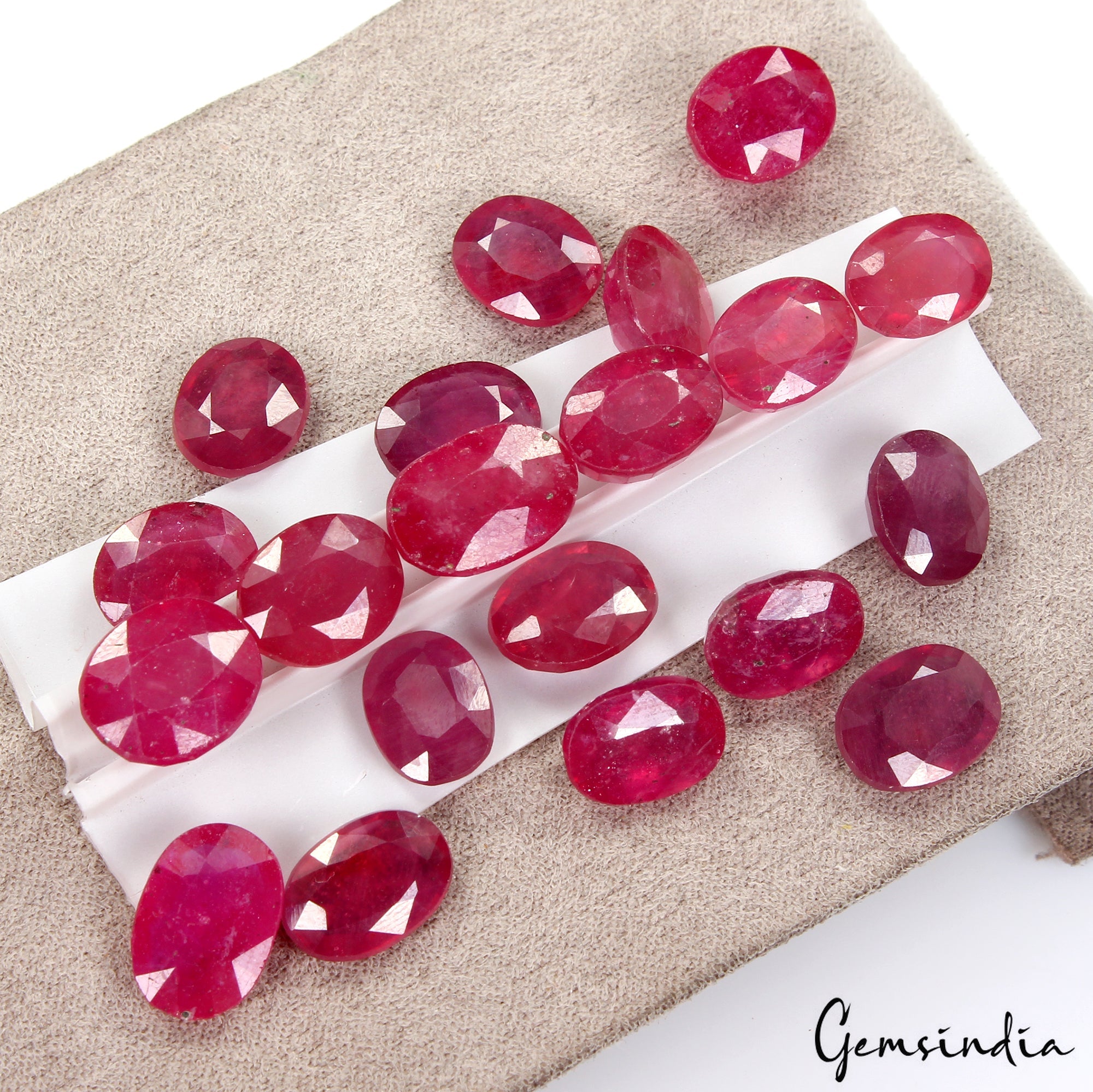 Red Ruby Natural 125.40 Ct 10-14mm Oval Cut Faceted Certified Loose Gemstone Lot