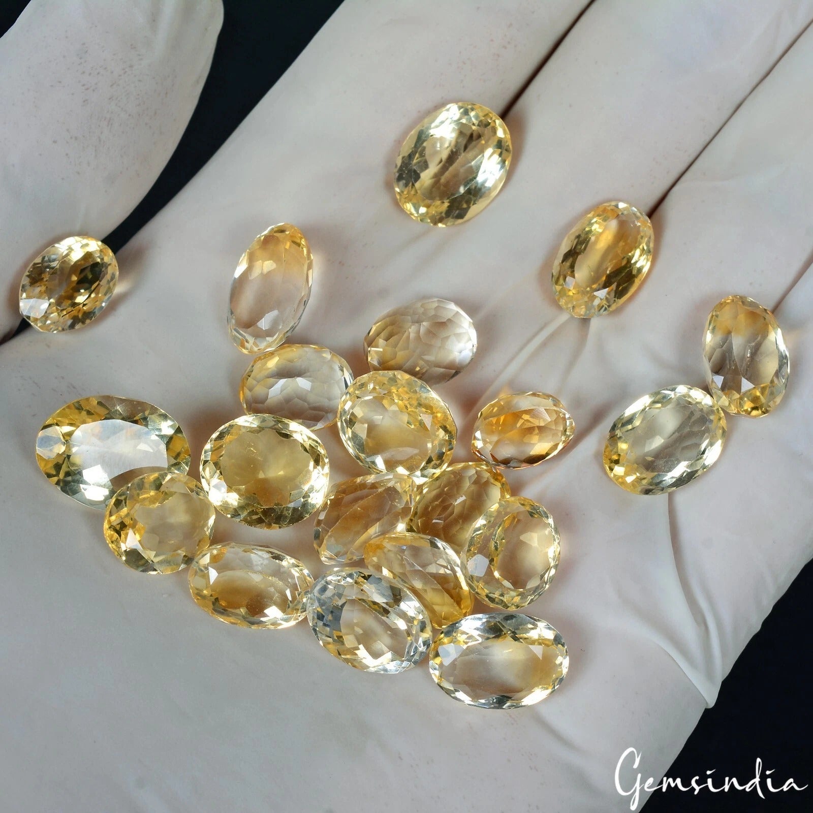 124.75Ct Natural Yellow Citrine Gemstone –10-15mm Loose Stone for Jewelry Making