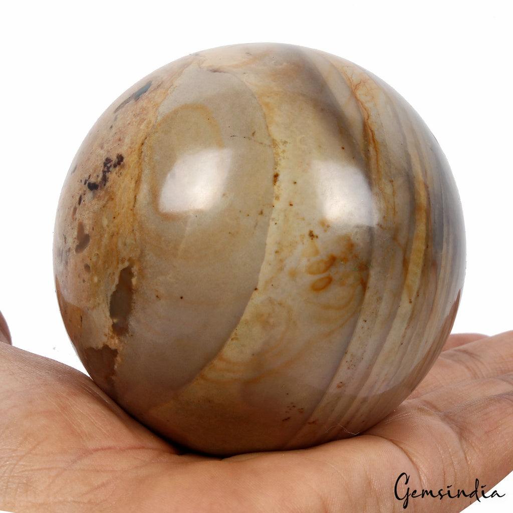 3630 Ct Natural Untreated Forest Agate Heling Crystal Mineral Sphere With Stand